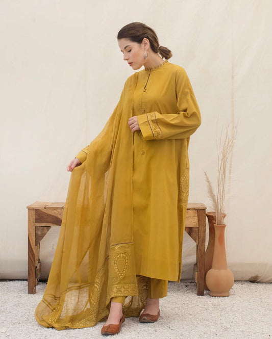 Mustard | 3-Piece Stitched